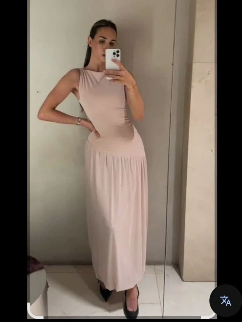 Zara Light Blush Sleeveless Maxi Dress